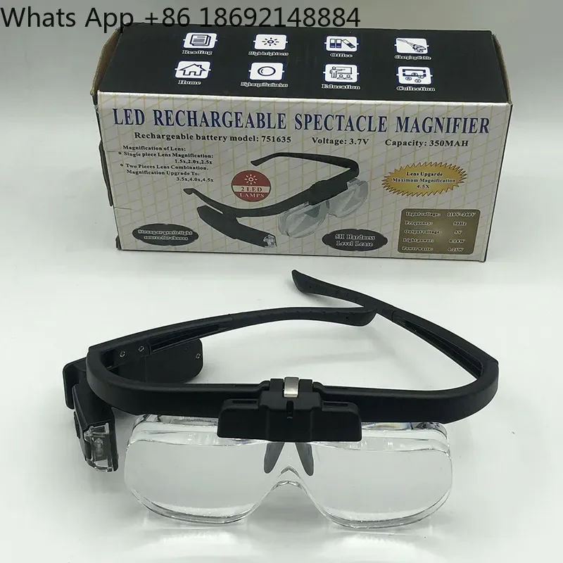 New 11642DC Magnifying Glass for Elderly with Light USB Charging Life and Interchangeable Multi-Lens