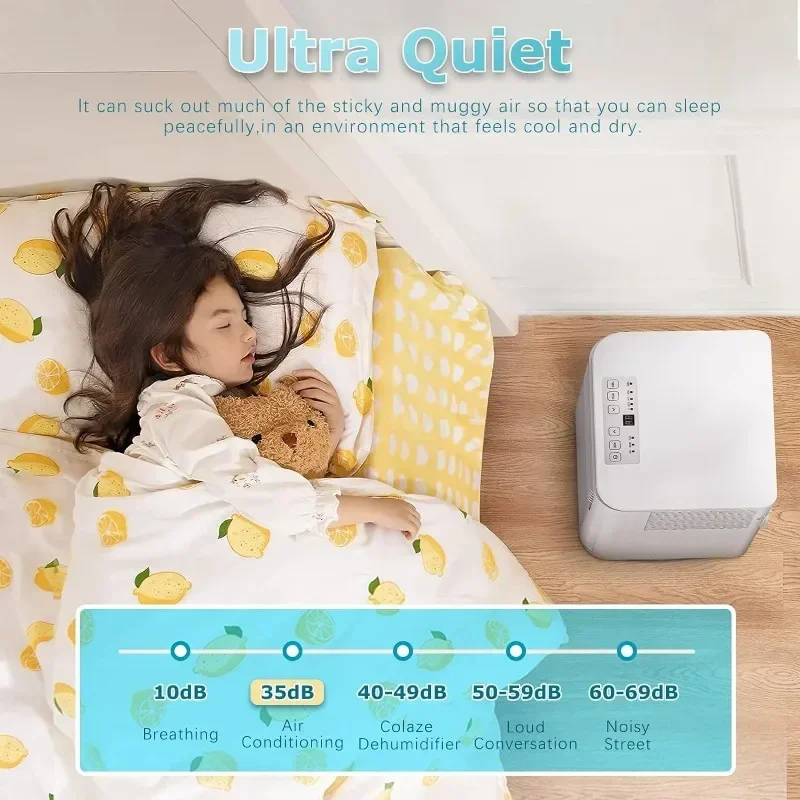 Portable Air Conditioner Quiet Room Unit Compact Cooling Unit with Dehumidifier and Fan Function  with Remote Control