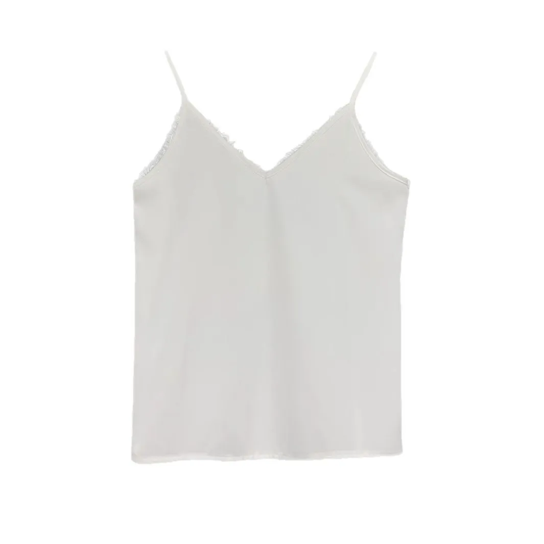 Unpadded Outerwear Top with No Stretch Non Removable Straps Summer Streetwear Straight Fit Regular Length Tank Top for Women