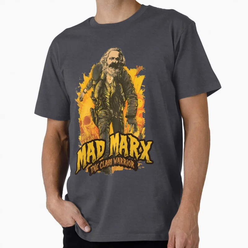 تي شيرت Mad Marx - The Class Warrior Socialist Philosopher Comوني مضحك هدية تي شيرت كبير الحجم ملابس مطبوعة قطنية 100%