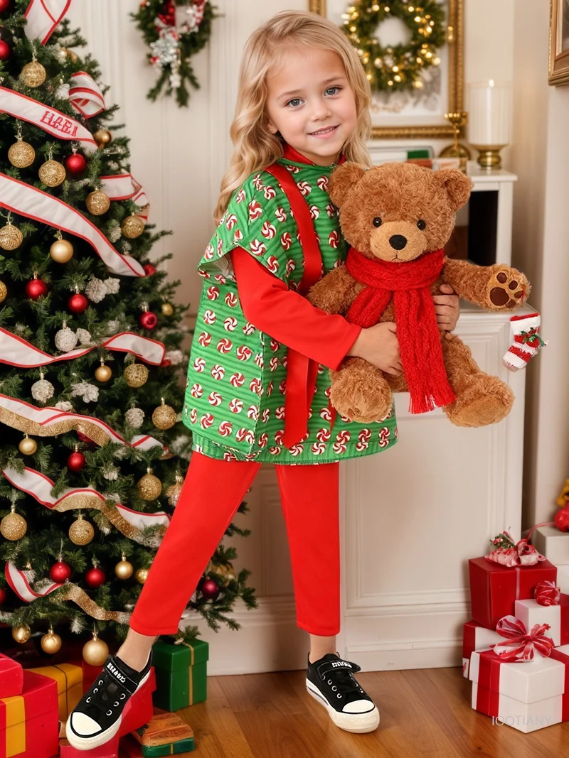 

Christmas Party Children's Costumes Cute Girl Candy Gift Box Smock Cosplay Kindergarten Festival Stage Performance Costumes 2026