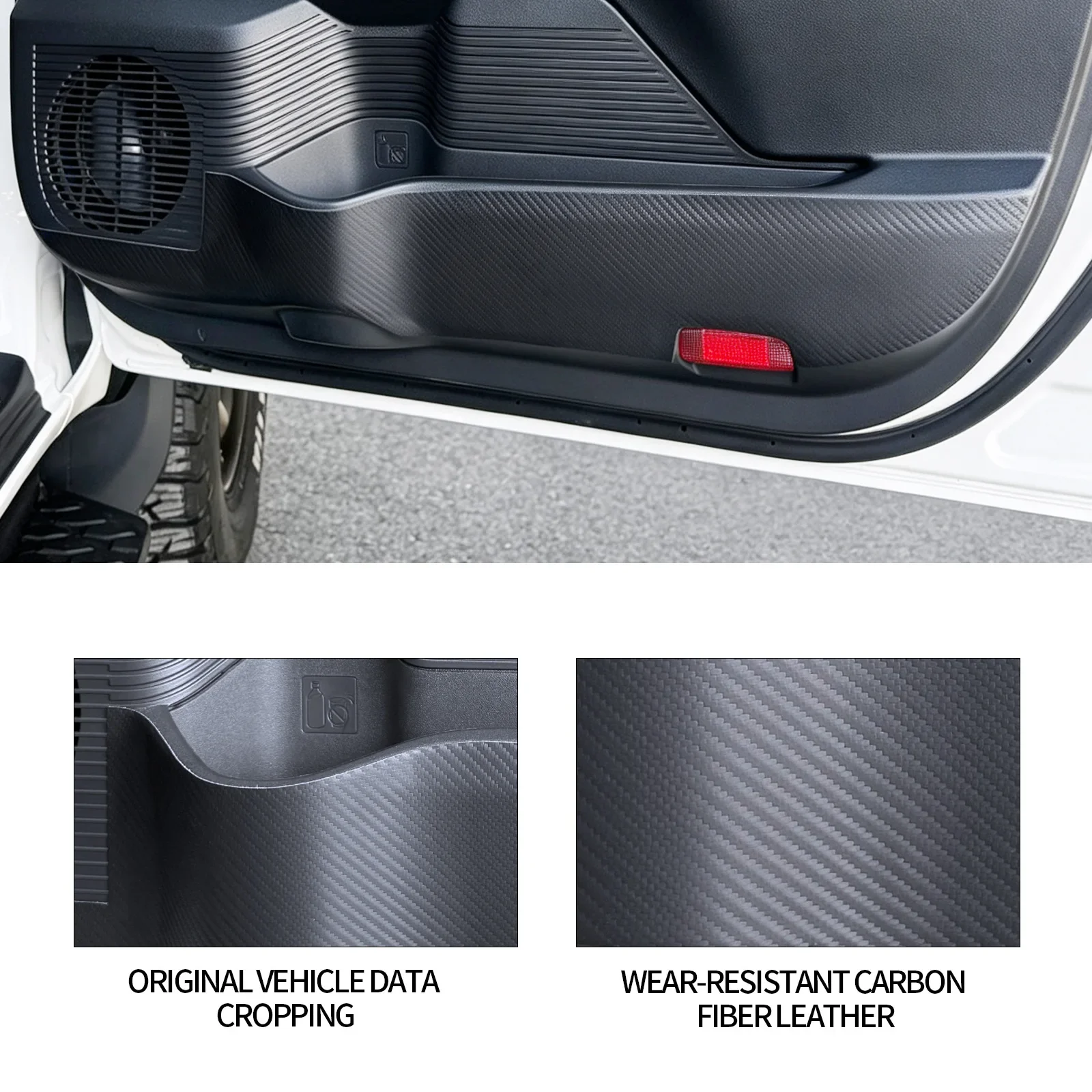 For Toyota Hilux 2026 Car Door Anti-Kick Mat Sticker Leather Car Door Panel Anti-Dirty Protection Pad Car Interior Accessories detail image 1