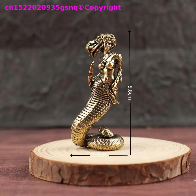 Mythology tale characters Anime Movie game characters crafts Copper carving ornament Copper sculpture art Snake body girl model