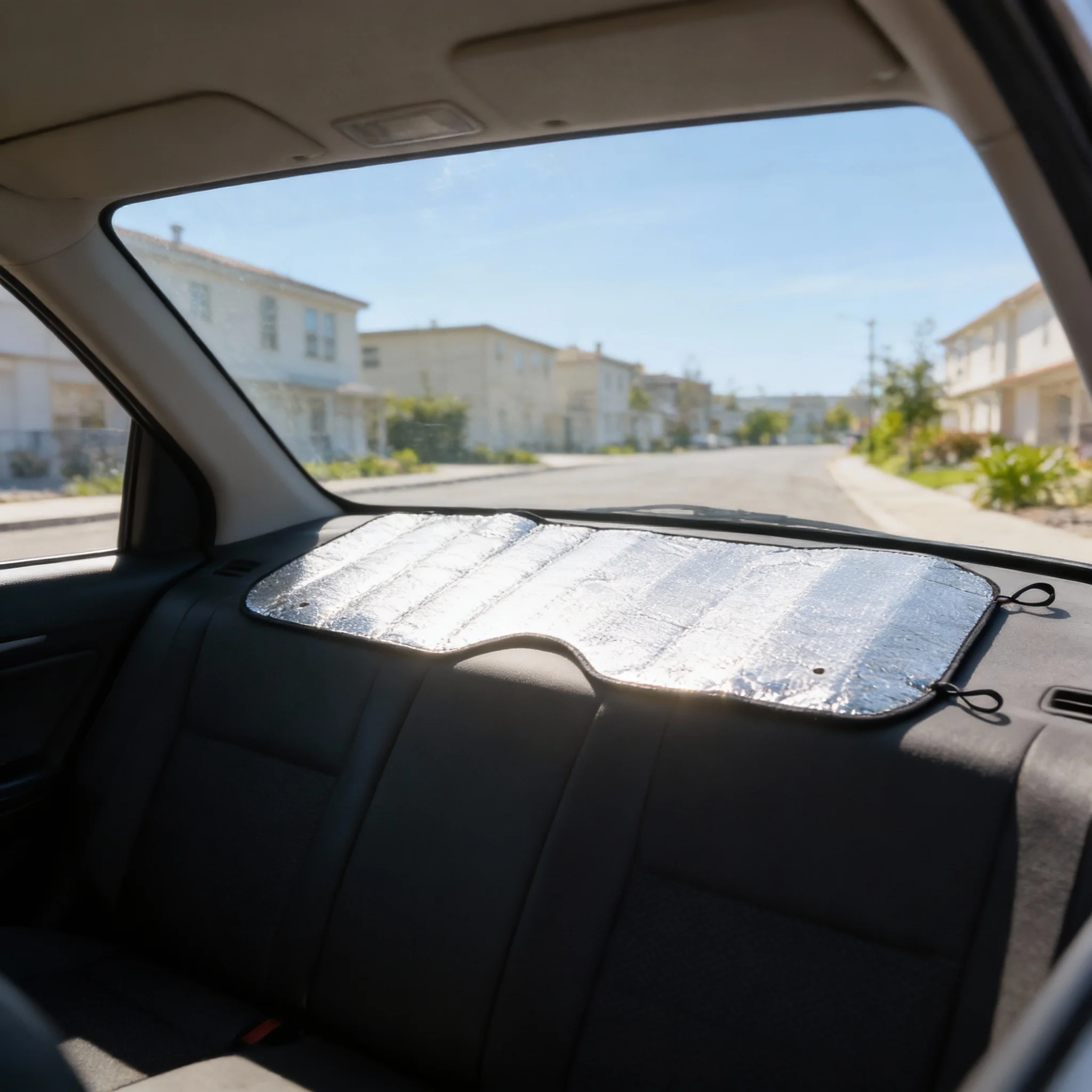 

Car Sunshade Solar Reflective Silver Front Sun Shade 140x70cm Uv Rays Block Cooling Car Interior Protect Steering