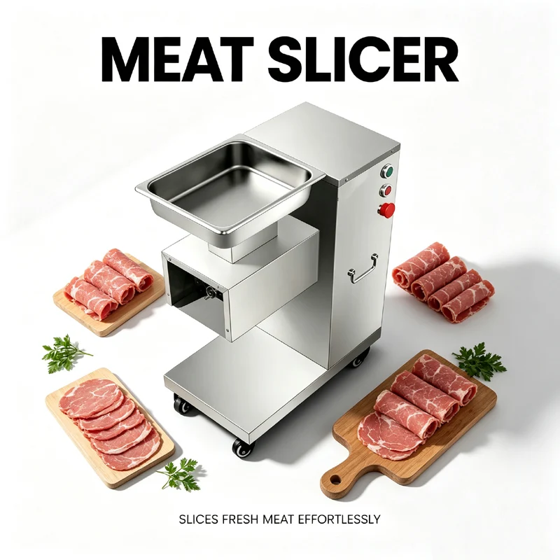 Electric Meat Cutter Machine Commercial Slicer Meat  Automatic Sliced Meat Dicing Machine