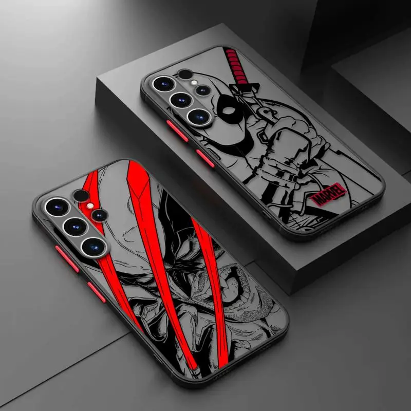 TPU Matte Phone Case for Samsung Galaxy S24 S23 S22 S21 S20 FE Ultra S10 plus Note 20Ultra Marvel Wolverine Deadpool Cover