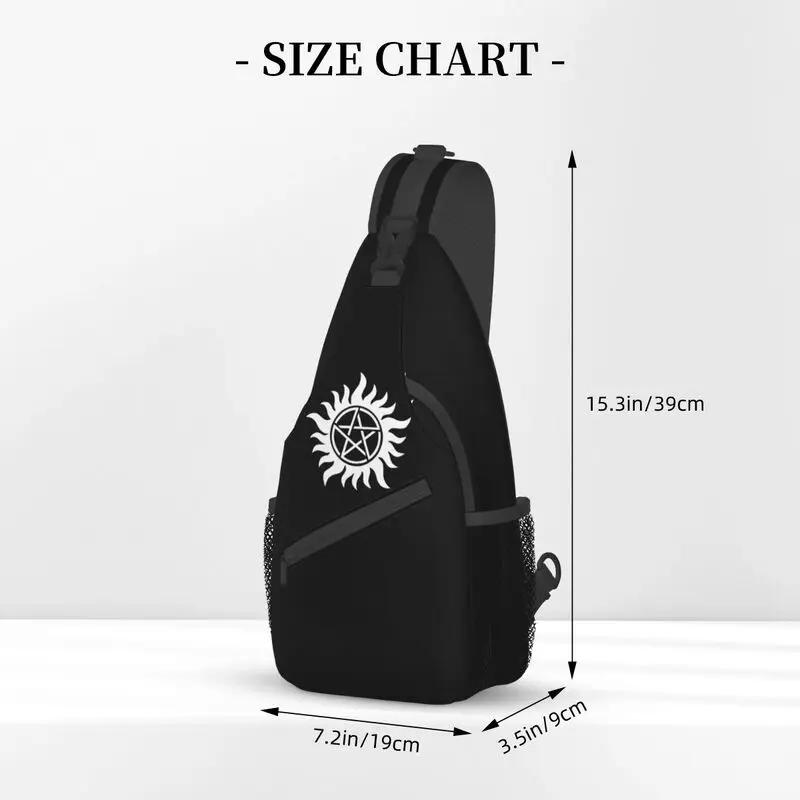 Cool Hunting Things Supernatural Symbol Crossbody Sling mochila para hombres, bolsos de pecho de hombro para viajar