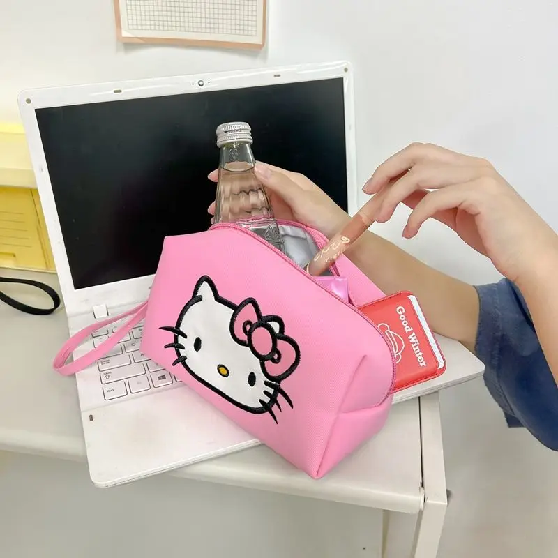 

Sweet Hello Kitty Anime Kawaii Sanrio Ins Fashion Storage Bag Cute Cartoon Holding Makeup Handbag Portable Gifts for Kids