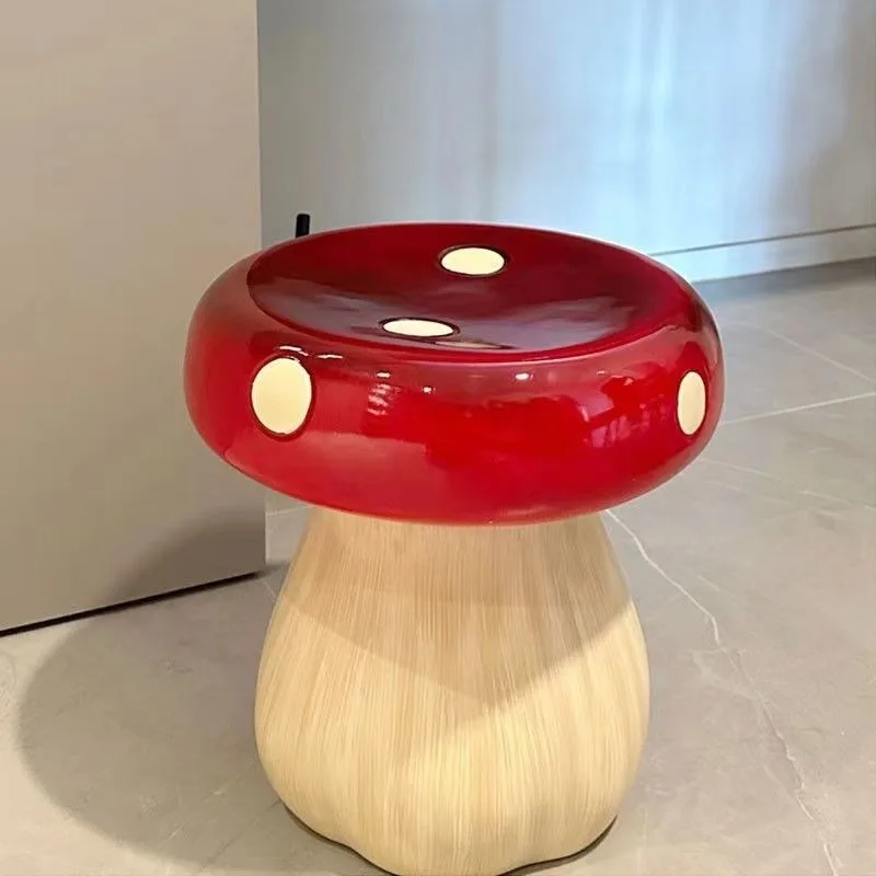 

Creative Red Mushroom Cute Shoe Changing Stool Living Room Bedroom Home Porch Shoe Changing Chair Vanity Chair Nordic Furniture