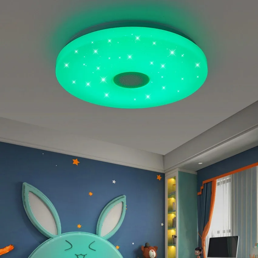 Imagem -04 - Moderno Rgb Lâmpada do Teto Led Bluetooth Inteligente Música Luz com App Controle Remoto Escurecimento Decoração Interior 85265v