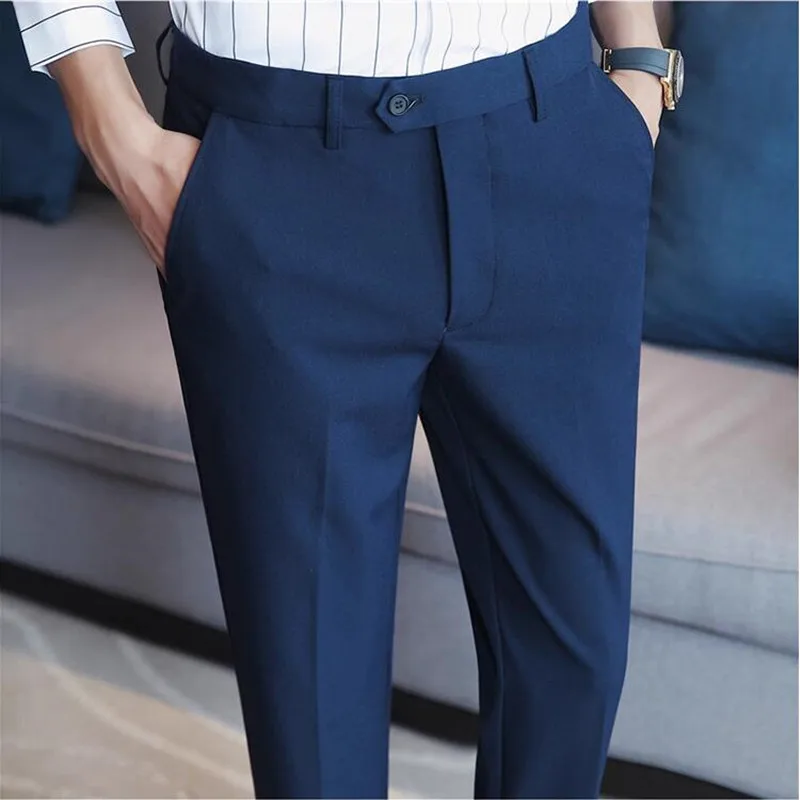 

Oversized Size 42 40 Men Business Solid Suit Pant 2026 Spring Formal Slim Wedding Trouser Mens Brand Fashion Casual Dress Pants