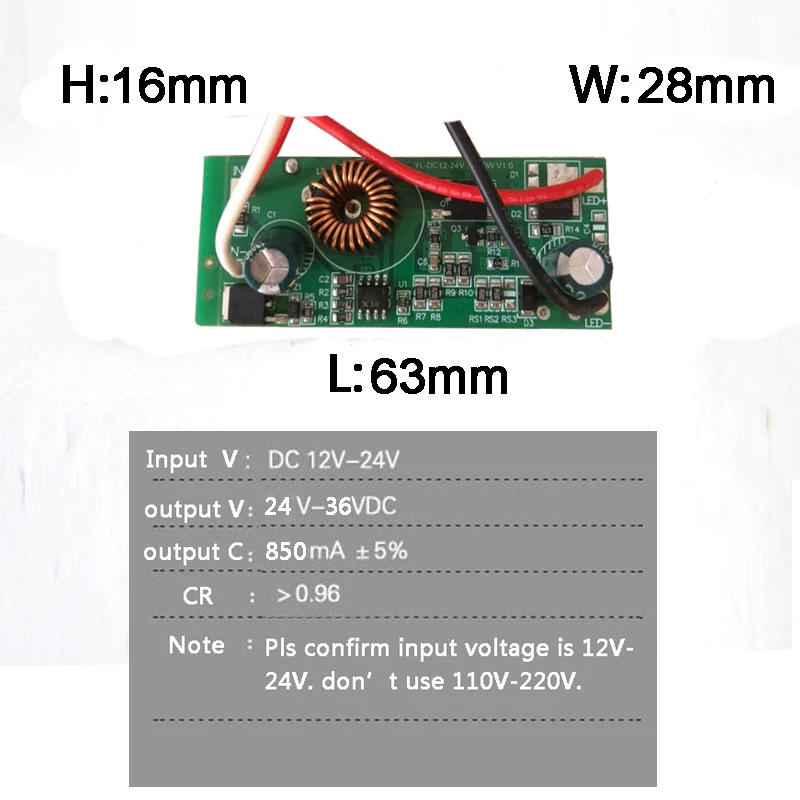 LED Driver Input DC 12 - 24V Power Supply 10W 20W 30W 50W 100W For LED light