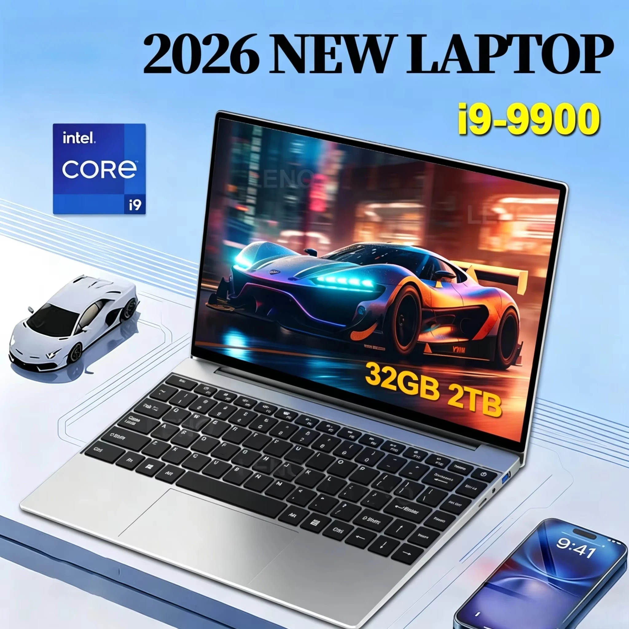 Portable Computer Intel Core I9-9900 14.1 Inch Windows Laptops 16GB RAM 2TB SSD Office Gamer Study Notebook Computer PC