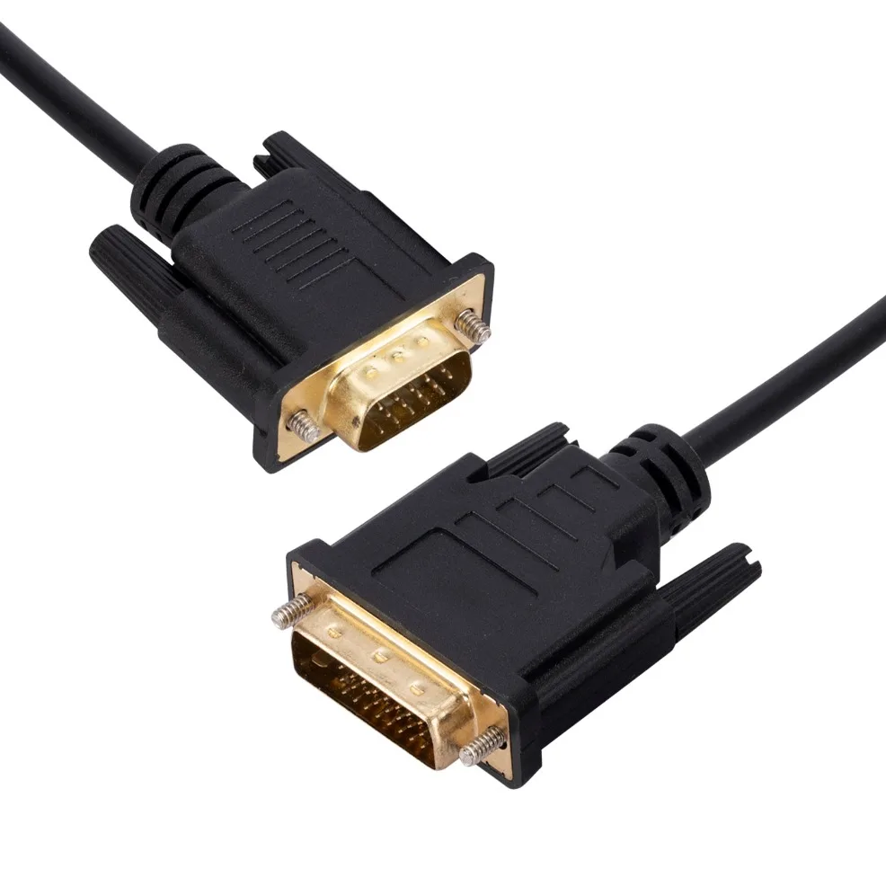 24 + 1 DVI męski do VGA konwerter kabel męskie DVI do VGA Adapter wsparcie 1080P 24 + 5 DVI do kabel VGA dla projektor PC HDTV adaptera