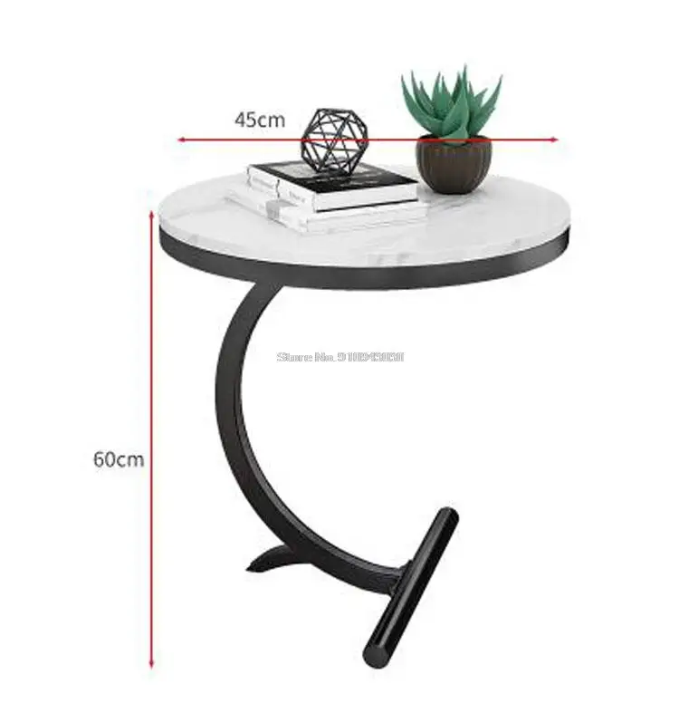 Luxury Marble Sofa Side Table Corner Table Living Room Sofa End Bedside Table Small Round Coffee Table