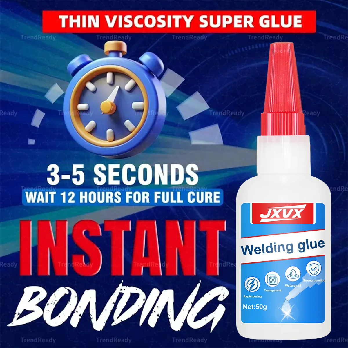 50 جرام من الغراء الزيتي الفوري الفائق اللصق القوي عالي المقاومة، للبلاستيك، للإصلاحات السريعة للسيراميك والخشب والزجاج والأحذية، لاصق سائل عديم اللون فائق القوة #3