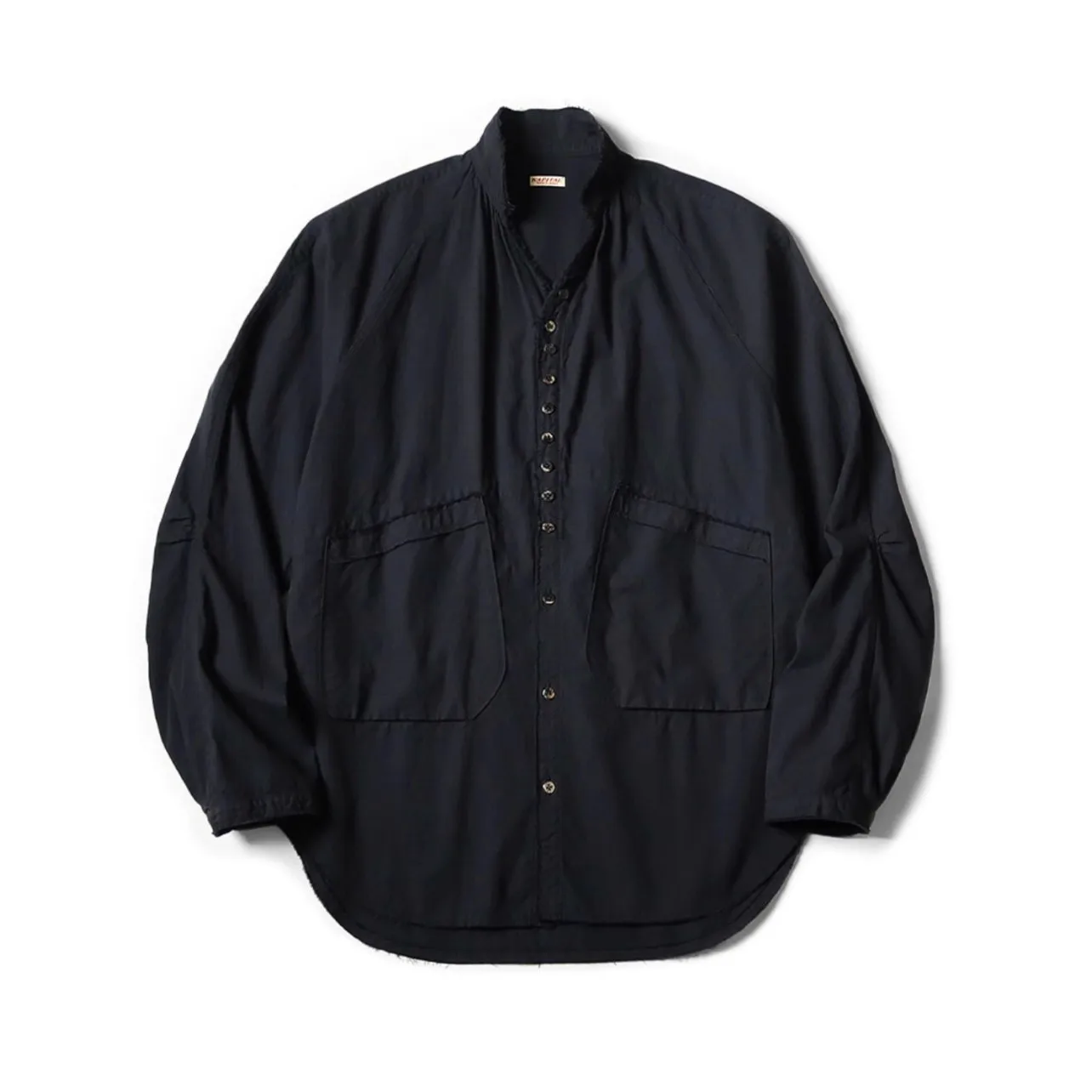 25AW KAPITAL Hirata Kazuhiro Casual Cotton Linen Double Bag Irregular Breasted Loose Long Sleeved Shirt for Men