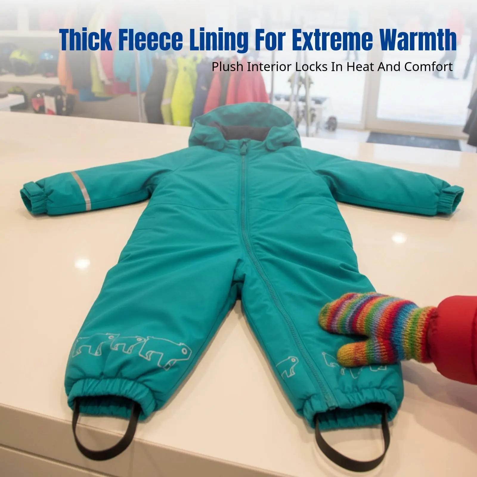 

Детский лыжный комбинезон с полной термосваркой швов, зимний, для активного отдыха, водонепроницаемый, с толстым флисом, дышащий