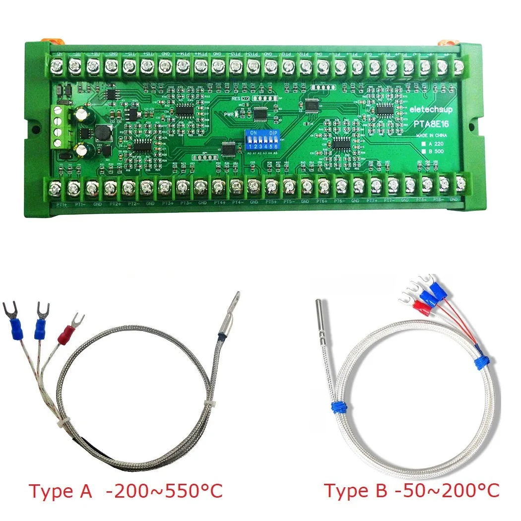 16AI RS485 Temperature Sensor Data Logger for PT100/RTD Lithium Battery Testing with PLC Software