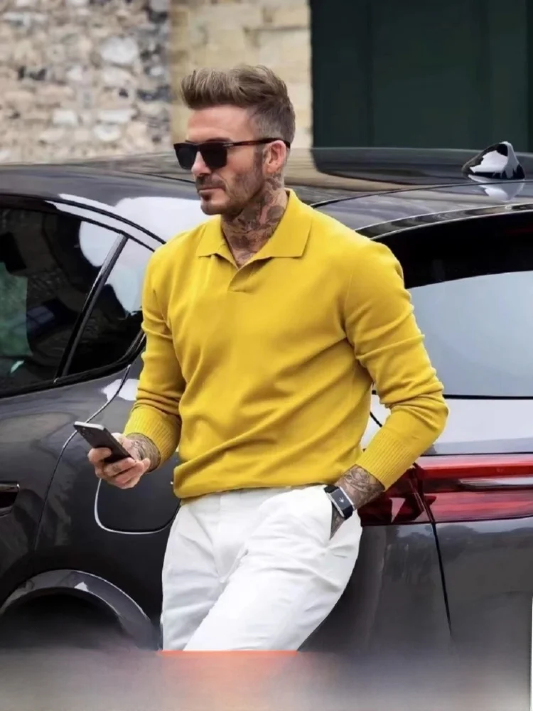 

Ele вязаный шерстяной свитер для мужчин, роскошный осенне-зимний модный повседневный свитер из смеси полиэстера Long Sve Crew Ne