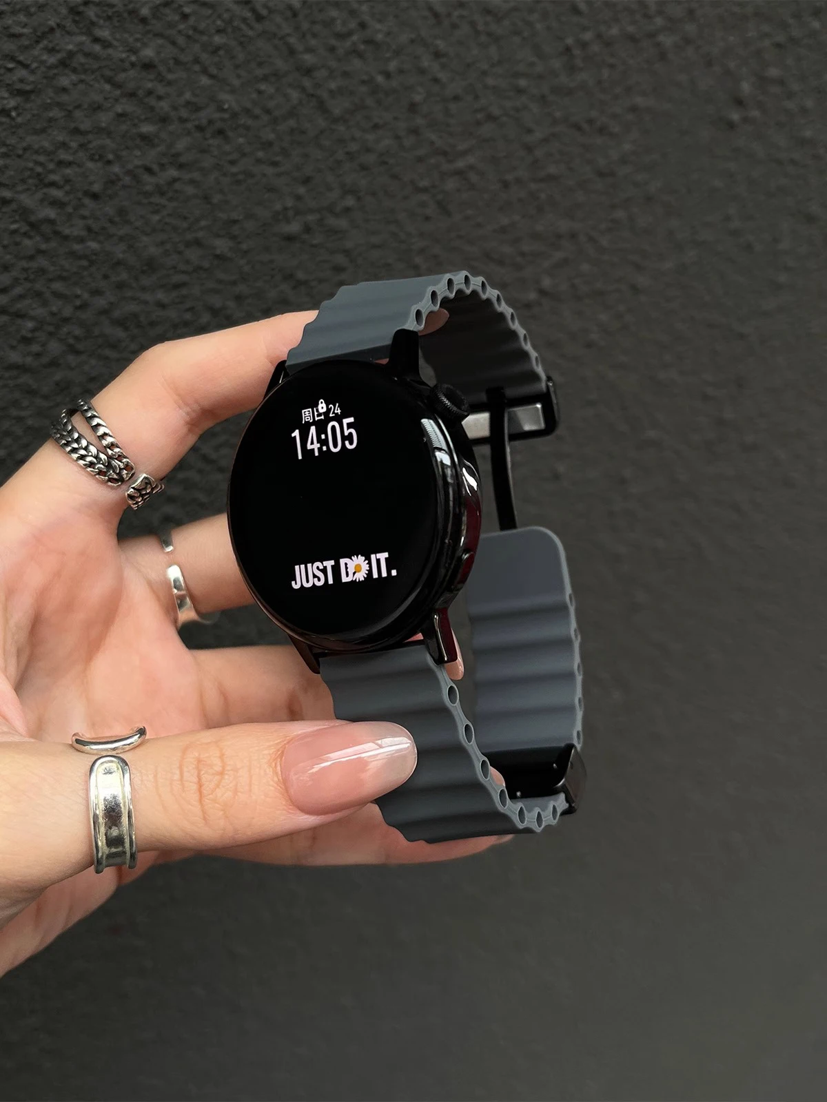 Ocean Silikon-Schlaufenarmband für Samsung Galaxy Watch 7, 6, 5, 40 mm, 44 mm, verstellbares Armband, Armband für Galaxy 4 6 Classic 20/22 mm – Detail 2