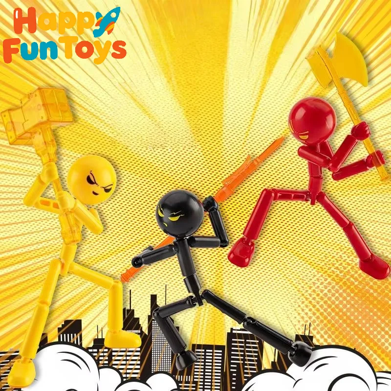 

Novelty Action Figure Stickman Assembled Robot Movable 3D Printing Mannequin Multi-jointed Stickman Toys