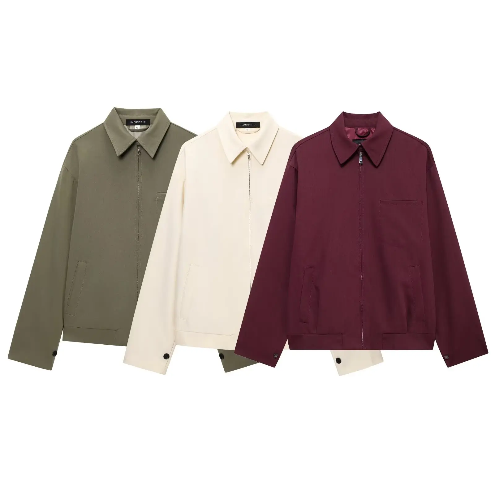 

2025 модная женская однотонная куртка, пальто с длинным рукавом на молнии, укороченные топы, женские повседневные шикарные топы High Street