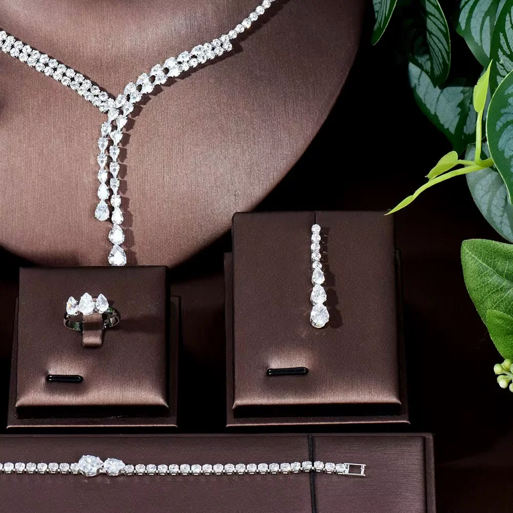 

4 Piece Women's Set Temperament Daily Casual Stunning Hundred Necklace Earrings Jewelry Dress Party Performance Shopping M-143