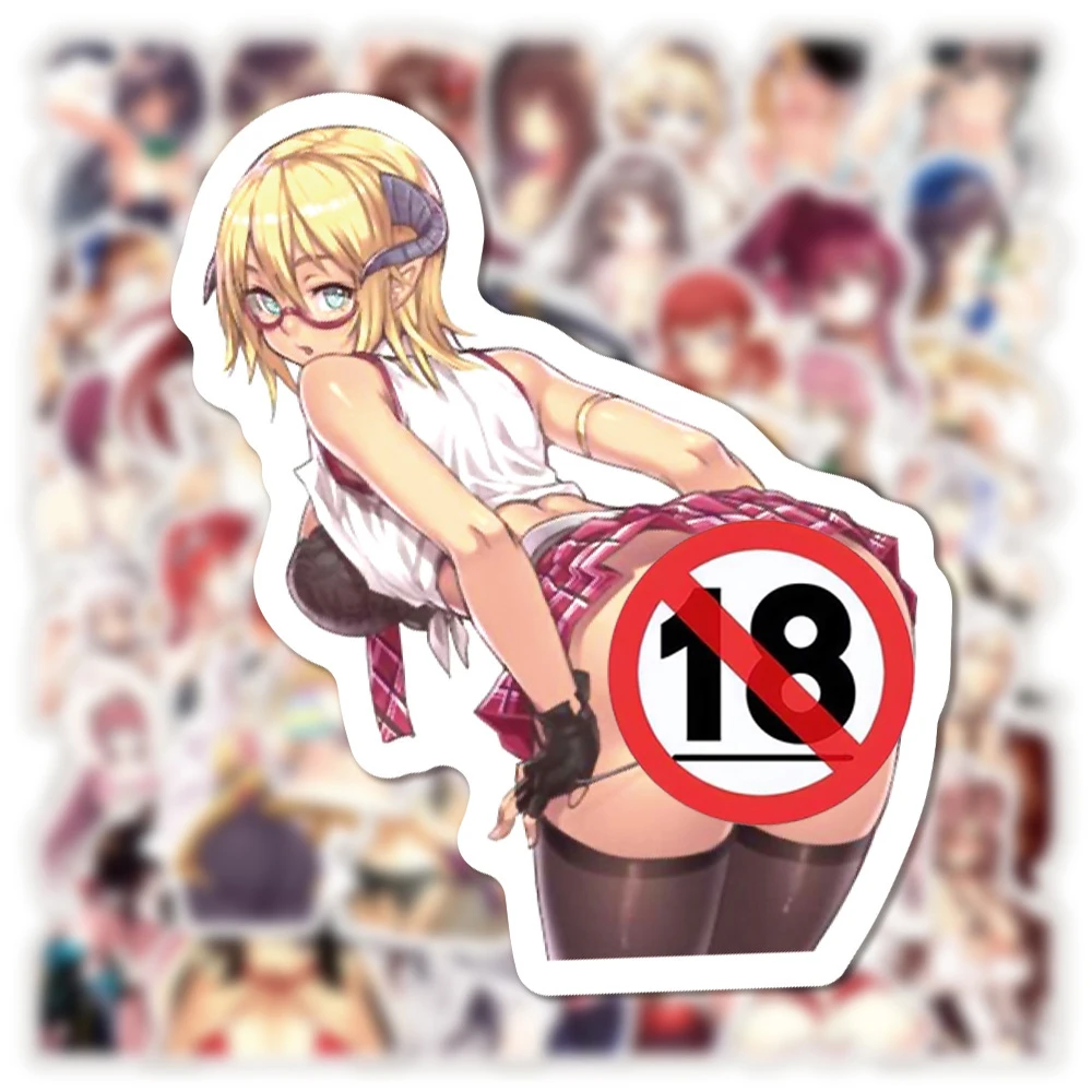 10/30/50/100 Stuks Volwassen Anime Meisjes Hentai Sexy Stickers Waifu Cartoon Stickers Voor Laptop Telefoon Bagage Auto Waterdicht Sticker Speelgoed