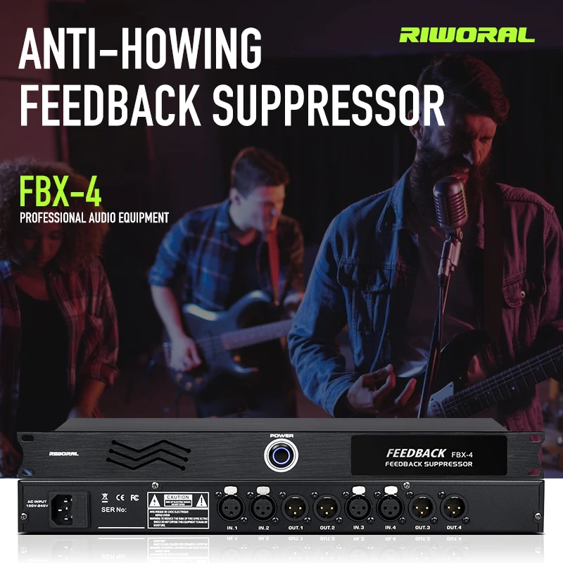 FBX-4 Professional Stage Performance ระบบประมวลผลเสียงไมโครโฟนคาราโอเกะดิจิตอลข้อเสนอแนะ Suppressor