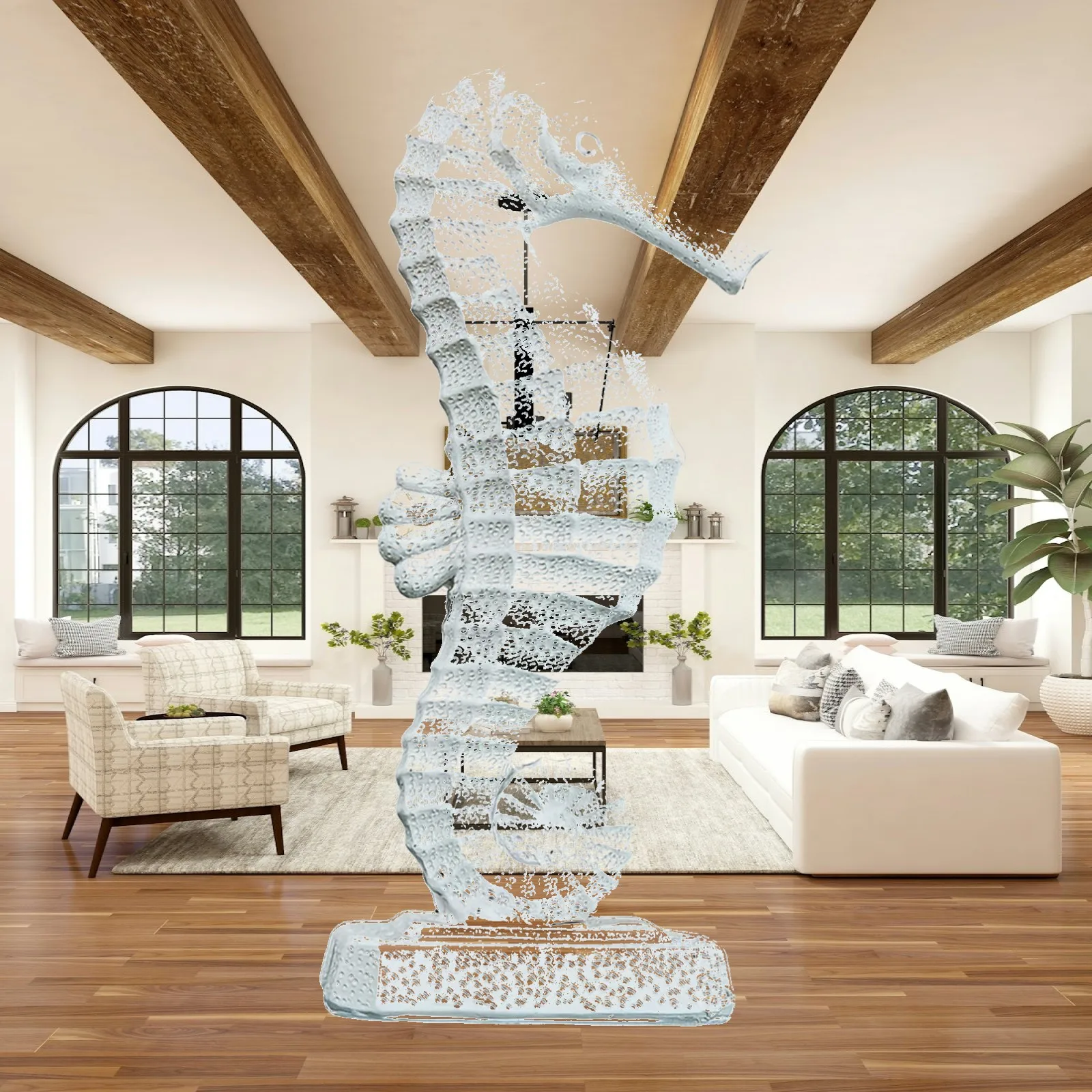 Seahorse Ornament Marine Home Decoration Premium Resin Figurine for Bookshelf Decoration Luxury