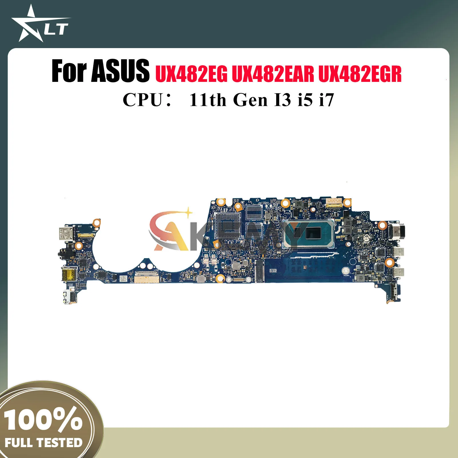 

UX482EAR Материнская плата для ноутбука ASUS UX482EG UX482EA BX482E UX4100E UX482E UX482EAR UX482EGR BE482E Материнская плата 11-го поколения I3 i5 i7