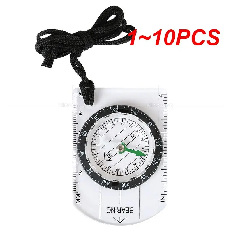 

1~10PCS Outdoor Camping Hiking Transparent Plastic Compass Compass Proportional Footprint Travel Military Compass Tools Travel