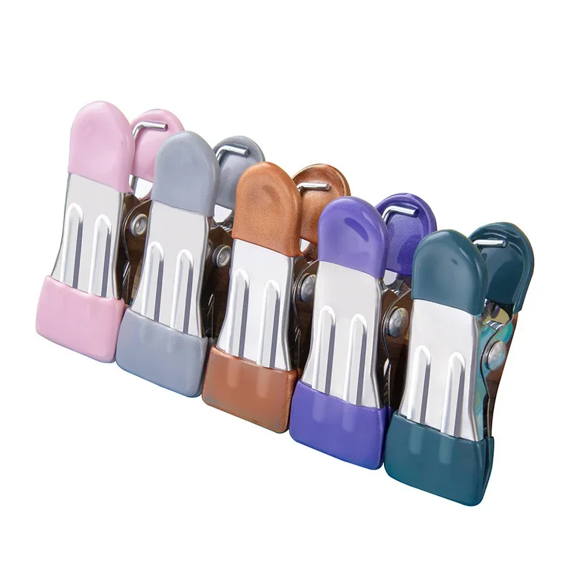 10 Stück Wäscheklammern aus Edelstahl ohne Spuren, Haken, Kleiderbügel, Wäscheklammern, Socken, Hängeclip, für Zuhause, Schrank, Bettlakenhalter