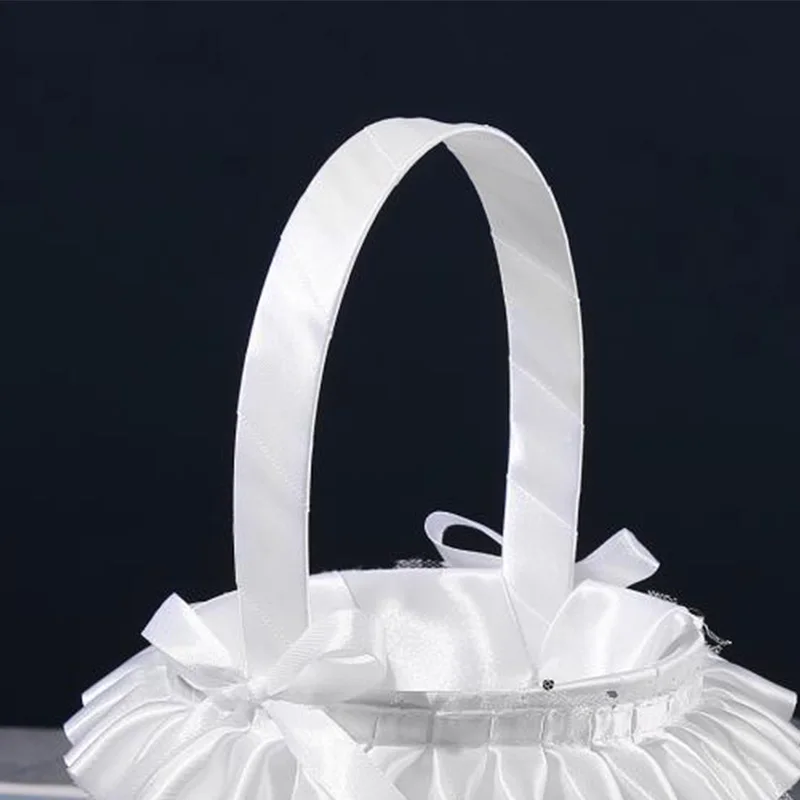 Западная Свадебная корзина для цветов, блестящая кружевная детская корзина для цветов невесты, свадебные принадлежности