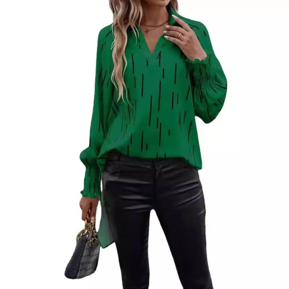 Gestreepte lange Sve-trui voor dames irt Princ Sle polyestervezel Faionable comfortabele lente seizoenstop