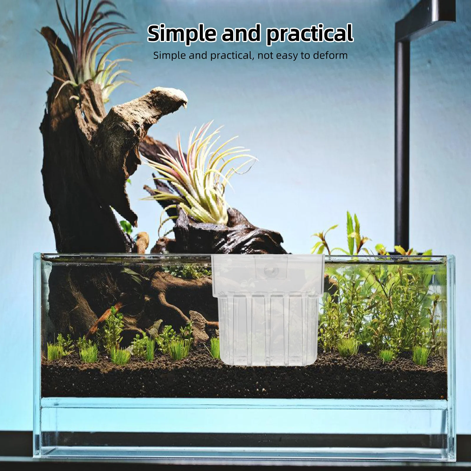 

Durable ABS Aquarium Plant Basket Wall Mounting Fish Tank Plants Holder Clear Hydroponic Cup Easy Clean Underwater Garden