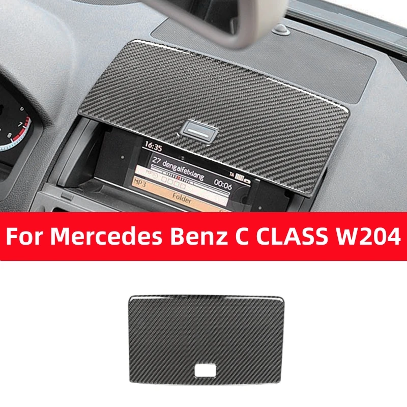 

For Mercedes-Benz C E Class W204 2007-2014 Car Center Console Navigation Display Panel Cover Trim Sticker Carbon Fiber Interior