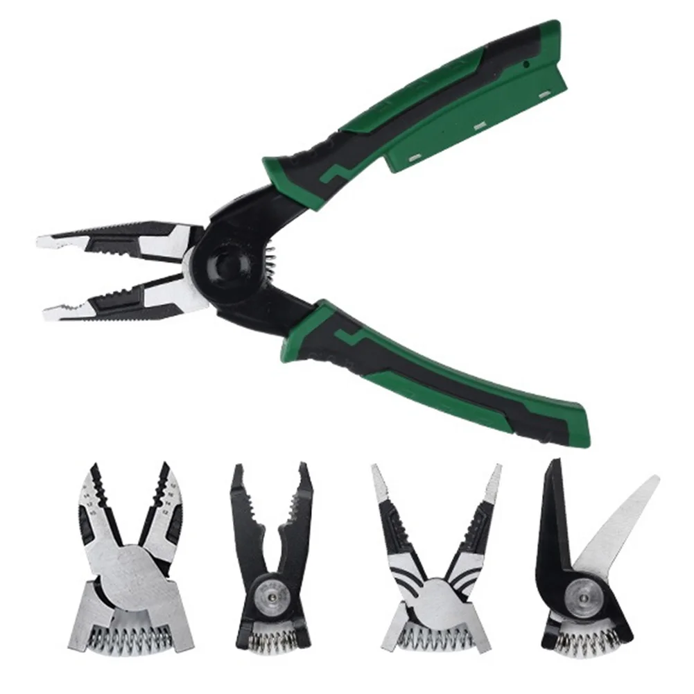 

6-In-1 Multifunctional Pliers Set Interchangeable Wire Pliers Multi-Head Pliers Electricity Test Type Wire Stripper Wire Cutting
