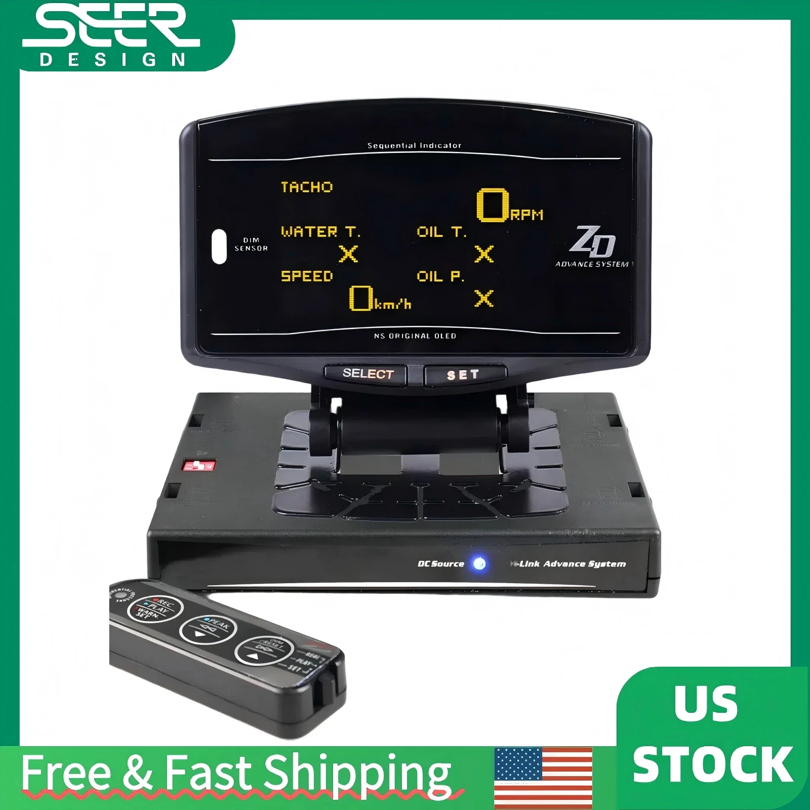 

Advance ZD 10 in 1 Auto Gauge Digital Tachometer Full Package Sensor Kits with Electronic SensorsMulti-display Full Package