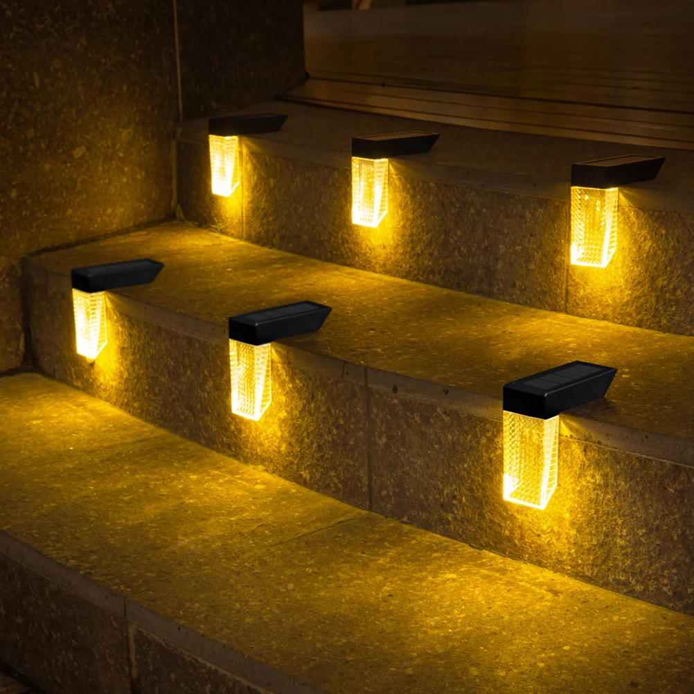 

Solar Stair Light Fence Wall Outdoor Lamps Waterproof Step Solar Powered Garden Pathway Yard Patio Lighting ABS PC Durability