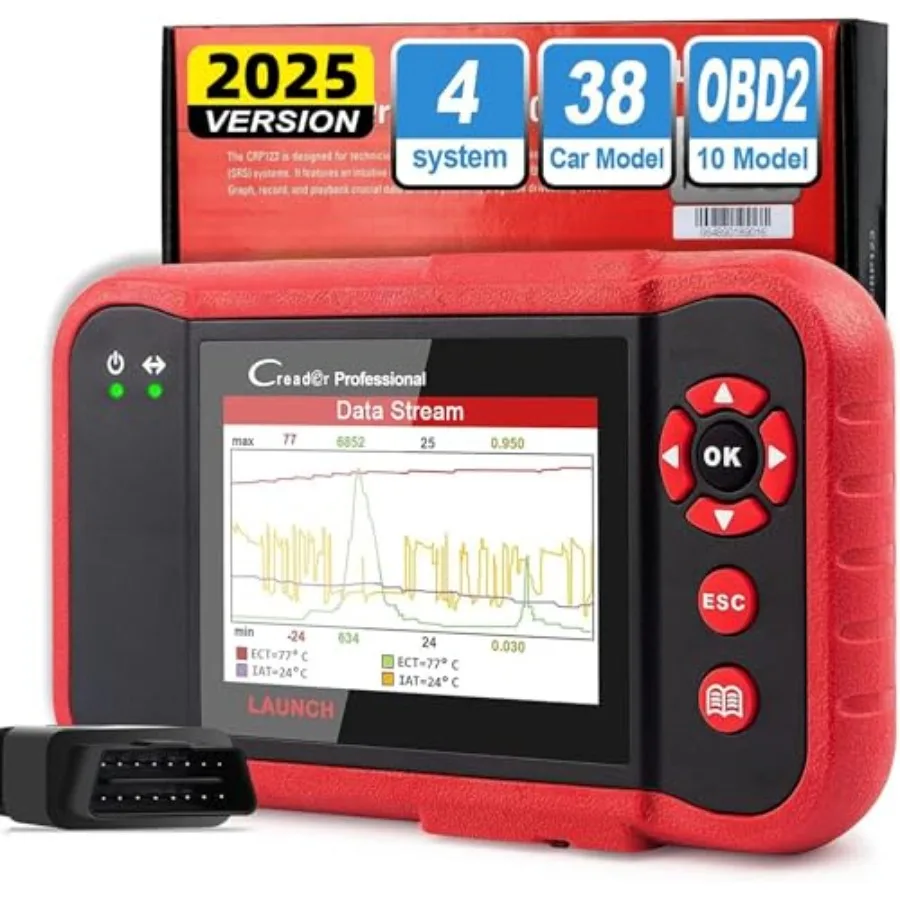 CRP123 V2.0 OBD2 Scanner 2025 Upgrade 4 Systems Scanner with 3 Reset Oil SAS Throttle Reset Full OBD2 Code Reader Free Update