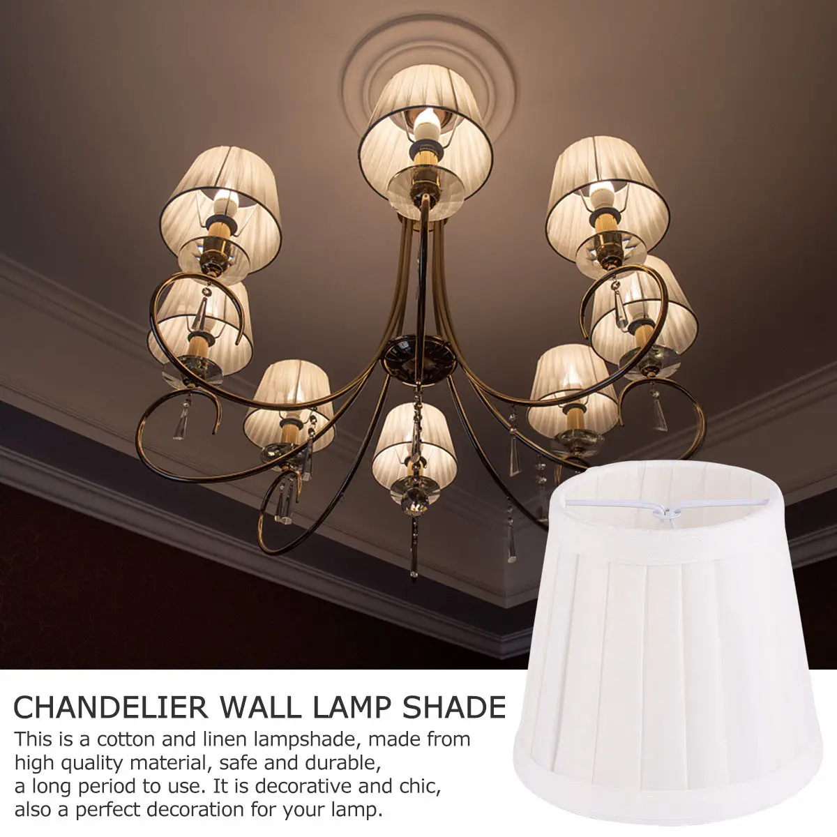 1Pcs Lampshade Decorative Decorative Lamp Shade For Living Room For Bedside Wall Lamp Cloth European Style Foldable