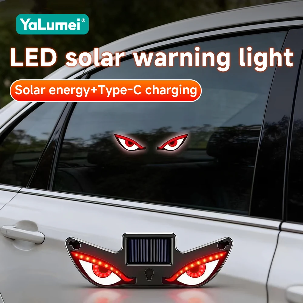 For Jeep Renegade Compass Grand Cherokee WK2 Wrangler JL JK Gladiator Patriot Rubico Car Solar LED Warning Light Accessories
