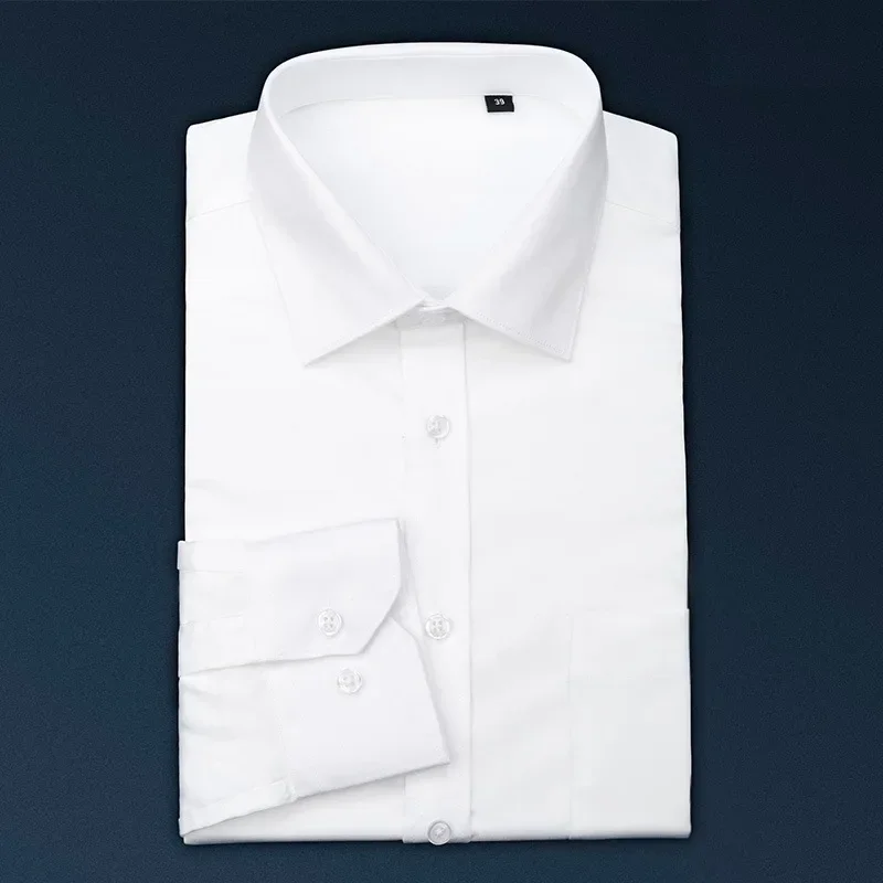 Camicie di cotone mercerizzato di lusso di vita di qualità camicie a maniche lunghe da uomo con bottoni da sposa camicia formale da uomo solido da lavoro