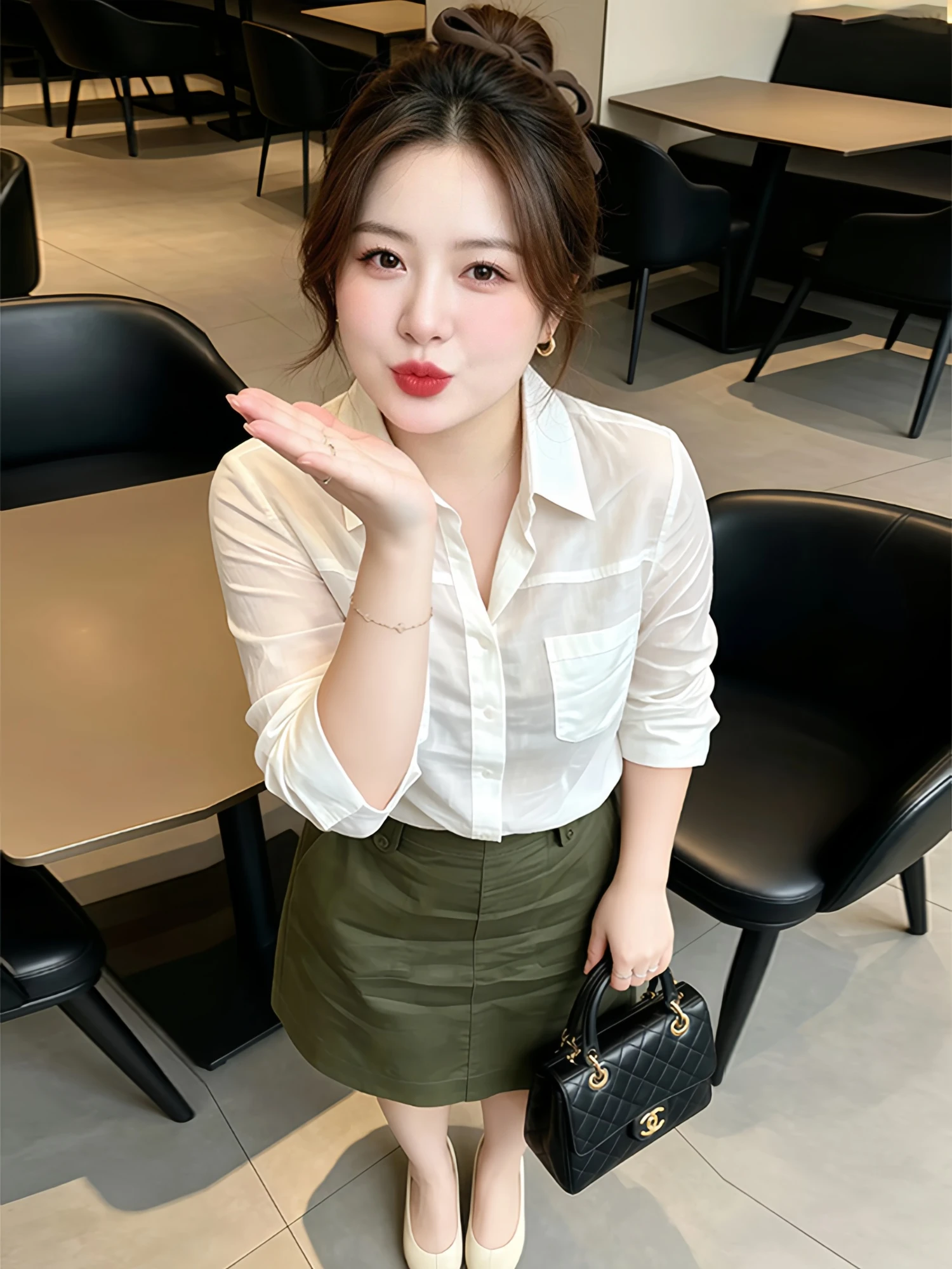 

Casual White Long Sleeve Shirt And High Waist Skirt Set Women's Fashionable Two-Piece Suit Breathable Comfortable Summer Outfit