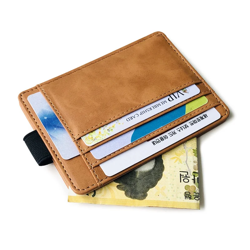 Ultra-thin PU Leather Elastic Band Card Holder Creative Credit Card Cover Multi-function Multi-card Slot Driver\'s License Clip