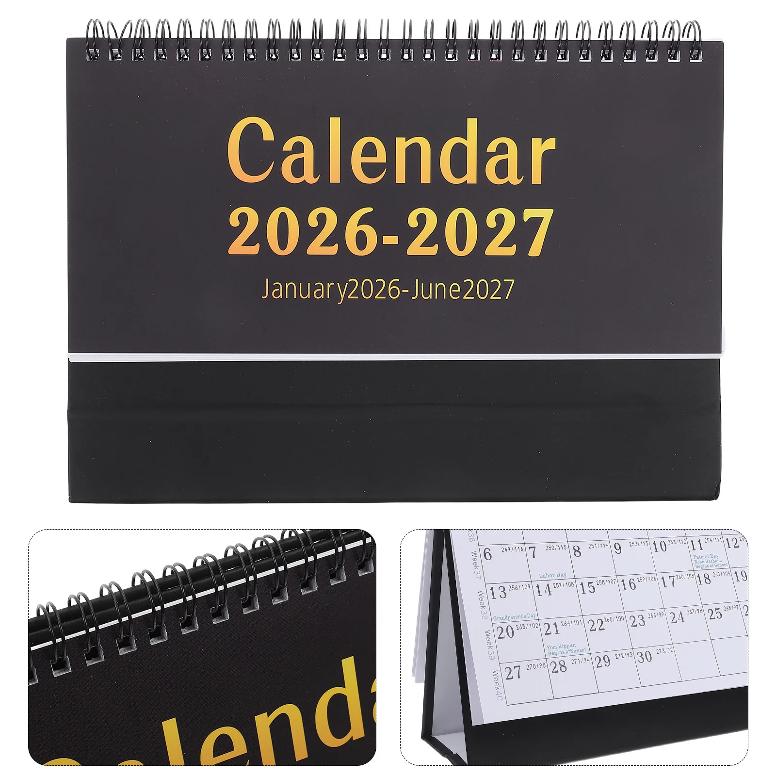 

2026 Table Top Calendar Cute Desk Planner 2026.1-2027.6 Home Office School Organizer Calendar Paper Desktop Monthly Planner