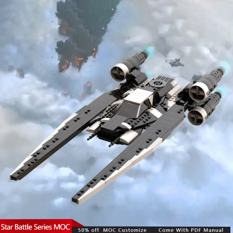 

920 PCS Space War Partisan U Wing MOC Customize Modular Building Block Creative Design Technology Simple DIY Toy Birthday Gift