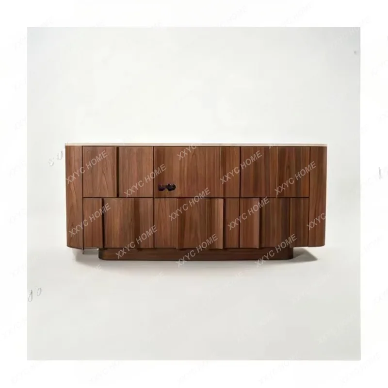 XX Medieval style solid wood dining side cabinet,  wind entrance, cave stone storage cabinet
